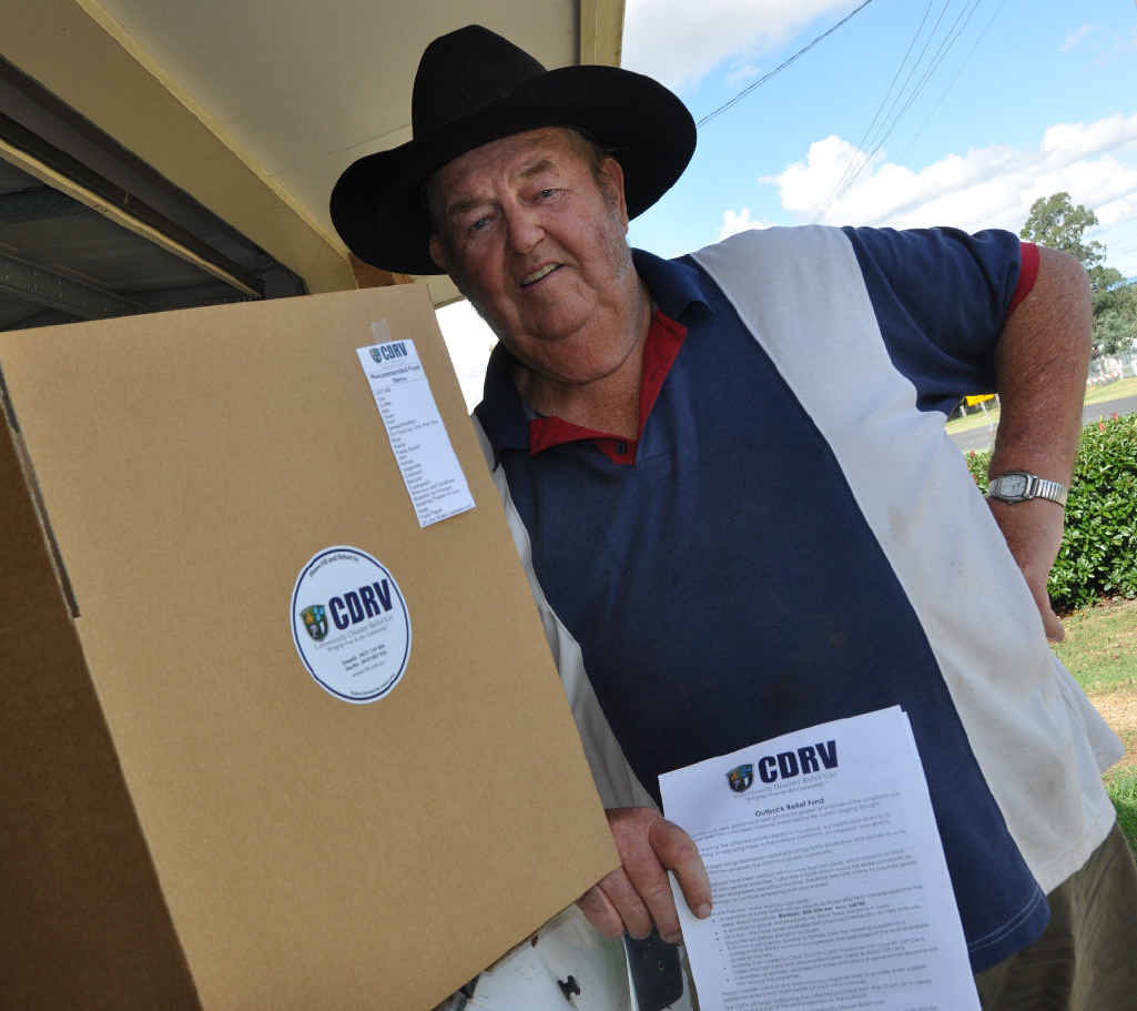 HELPING HAND: Warwick resident Rodney Geddes has overcome a battle with cancer to get behind the Outback Relief Fund cause, hitting the pavement to drum up support. HELPING HAND: Warwick resident Rodney Geddes has overcome a battle with cancer to get behind the Outback Relief Fund cause, hitting the pavement to drum up support.